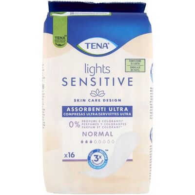 TENA Lights Sensitive Normal Assorbenti - Pelle Sensibile, 16 Pezzi TENA Lights Sensitive Normal Assorbenti - Pelle Sensibile, 16 Pezzi
