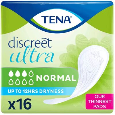 TENA Discreet Ultra Normal - Inkontinenssipuikot - 16 kpl TENA Discreet Ultra Normal - Inkontinenssipuikot - 16 kpl