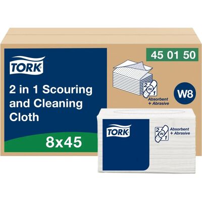 Tork 2 in 1 Cleaning Cloths - White - Cleaning Product Tork 2 in 1 Cleaning Cloths - White - Cleaning Product