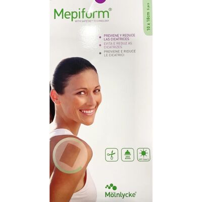 Mepiform Venda de Silicona 10x18cm - Reducción de Cicatrices - 5 Unidades Mepiform Venda de Silicona 10x18cm - Reducción de Cicatrices - 5 Unidades