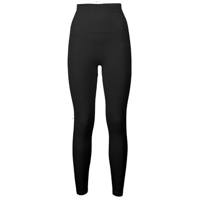 Legginsy Yoga z Wysokim Stanem Bez Szwów - Czarny Legginsy Yoga z Wysokim Stanem Bez Szwów - Czarny