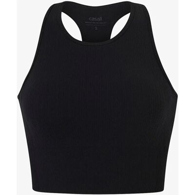 Casall Multi Rib W Czarny Top Sportowy - Kobiety Casall Multi Rib W Czarny Top Sportowy - Kobiety