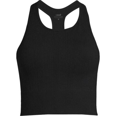 Casall Multi Rib Puchate Sportowe Top - Czarny Casall Multi Rib Puchate Sportowe Top - Czarny