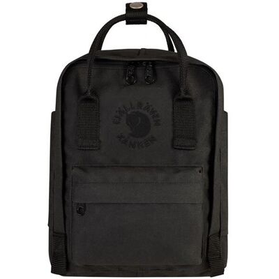 Fjällräven Re-Kånken Mini Dagstursekk - Svart, Grønn, 13x20x29cm - Dagstursekk Fjällräven Re-Kånken Mini Dagstursekk - Svart, Grønn, 13x20x29cm - Dagstursekk