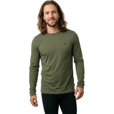 Fjällräven - ABISKO WOOL LS M - Olive-dark green Fjällräven - ABISKO WOOL LS M - Olive-dark green