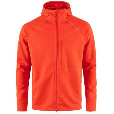 Fjällräven Abisko Grid Fleece Hoodie M - Felpa - arancione/rosso Fjällräven Abisko Grid Fleece Hoodie M - Felpa - arancione/rosso