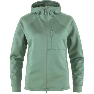 Fjällräven ABISKO GRID FLEECE HOODIE W Damen Gr.XXS - Polarowa bluza - oliwkowo-ciemnozielony/zielony Fjällräven ABISKO GRID FLEECE HOODIE W Damen Gr.XXS - Polarowa bluza - oliwkowo-ciemnozielony/zielony