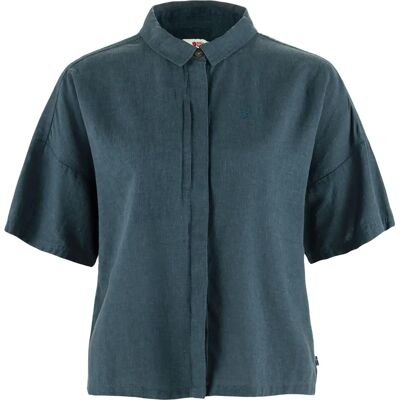 Fjällräven Övik Hemp Camp Shirt SS W - Camicia da esterno - blu Fjällräven Övik Hemp Camp Shirt SS W - Camicia da esterno - blu