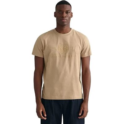 Gant Modell 2003140 Casual Beige T-Shirt - T-Shirt Gant Modell 2003140 Casual Beige T-Shirt - T-Shirt