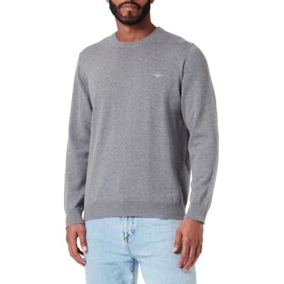 GANT Classic Sweater (8030561) - pull à col rond en coton (8030561-92) gris GANT Classic Sweater (8030561) - pull à col rond en coton (8030561-92) gris