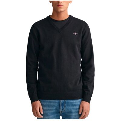 GANT Pull en Coton Classique V-Décolleté (8030562) - Noir M GANT Pull en Coton Classique V-Décolleté (8030562) - Noir M