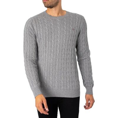 GANT Cable pullover (8050601) - Sweater grey GANT Cable pullover (8050601) - Sweater grey