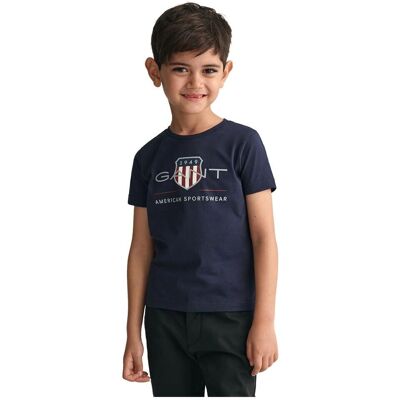 Gant Dětské bio bavlněné tričko - Volný unisex top Gant Dětské bio bavlněné tričko - Volný unisex top