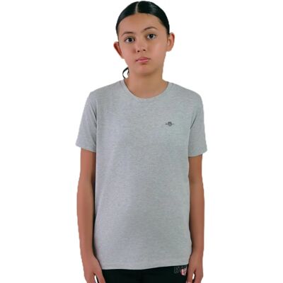 T-Shirt GANT Shield Gris Clair Melange - Unisexe - Publicité T-Shirt GANT Shield Gris Clair Melange - Unisexe - Publicité