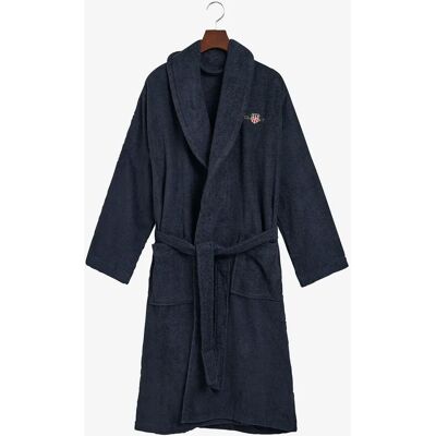 GANT Archive Shield Unisex Badekåpe - Mørk Blå - Badekåpe GANT Archive Shield Unisex Badekåpe - Mørk Blå - Badekåpe