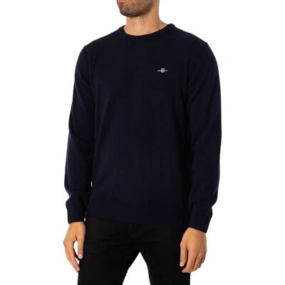 GANT Superfine Lambswool Rundhals Pullover (87211) - blau GANT Superfine Lambswool Rundhals Pullover (87211) - blau