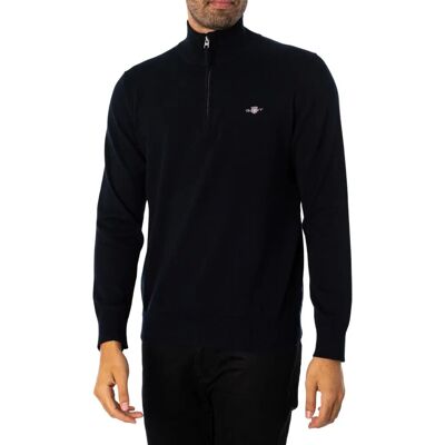 GANT Classic Half-Zip Tröja (8030564) - kvällsblå GANT Classic Half-Zip Tröja (8030564) - kvällsblå