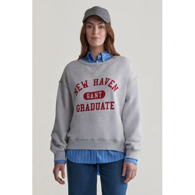 GANT - GC-Neck Sweat - Pale Grey Melange - XXS - Sweatshirt GANT - GC-Neck Sweat - Pale Grey Melange - XXS - Sweatshirt