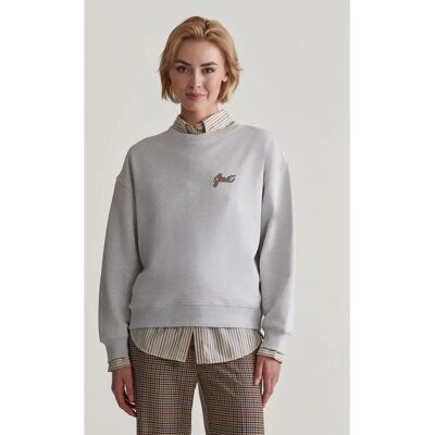 GANT - Script Graphic - Pale Grey Melange - C-Neck - Sweatshirt GANT - Script Graphic - Pale Grey Melange - C-Neck - Sweatshirt