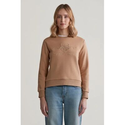 GANT - REG TONAL SHIELD C-NECK SWEAT - Hnědá - XS - Sweatshirt GANT - REG TONAL SHIELD C-NECK SWEAT - Hnědá - XS - Sweatshirt