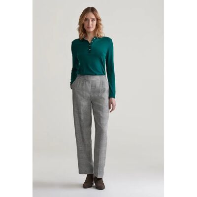 GANT - REL CHECK PRINT - Večer Modrá - Pull-On - Kalhoty GANT - REL CHECK PRINT - Večer Modrá - Pull-On - Kalhoty