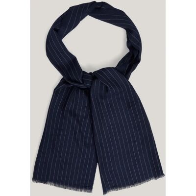 Gant - Pinstripe Merino Wool - Námořnická modrá - Jedna velikost - Šála Gant - Pinstripe Merino Wool - Námořnická modrá - Jedna velikost - Šála