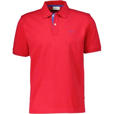 GANT Kontrastní piqué polo v rubínové červené, velikost XL GANT Kontrastní piqué polo v rubínové červené, velikost XL