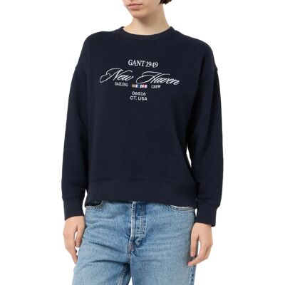 GANT Graphic Crew Neck Sweat Evening Blue - Mikina GANT Graphic Crew Neck Sweat Evening Blue - Mikina