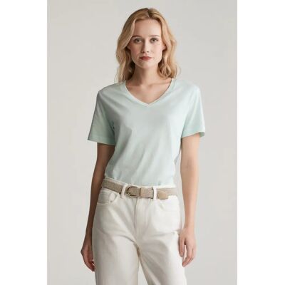 GANT - REG SUNFADED SS V-NECK - Vybledlá máta - T-shirt GANT - REG SUNFADED SS V-NECK - Vybledlá máta - T-shirt