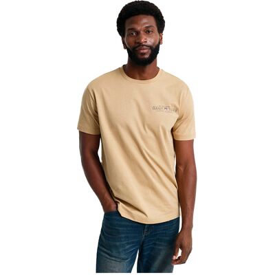 Gant 2044017 Beżowa koszulka z krótkim rękawem - T-shirt Gant 2044017 Beżowa koszulka z krótkim rękawem - T-shirt