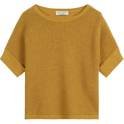 Marc O'Polo - Crochet Pullover - Goldgelb - Baumwoll-Leinen - Pullover Marc O'Polo - Crochet Pullover - Goldgelb - Baumwoll-Leinen - Pullover