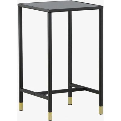 Venture Home Doris Nightstand - Rektangulært, Glass med marmormønster, Messingdetaljer Venture Home Doris Nightstand - Rektangulært, Glass med marmormønster, Messingdetaljer