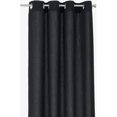 Ellos svarte bomulls gardin med metallringer - 145cm bred Ellos svarte bomulls gardin med metallringer - 145cm bred
