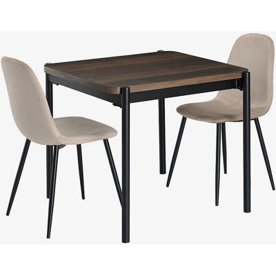 Ellos Home Gilda - Spisebord og 2 stoler - Brun Ellos Home Gilda - Spisebord og 2 stoler - Brun