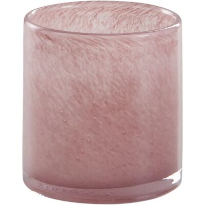 BOSS Support de bougie en verre fait main rose - Porte-bougie / Vase / Pot BOSS Support de bougie en verre fait main rose - Porte-bougie / Vase / Pot