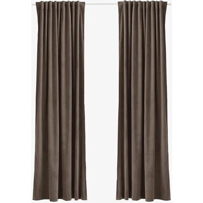 Ellos Nora Fløjlgardiner - 220cm - Brun - Unisex Ellos Nora Fløjlgardiner - 220cm - Brun - Unisex