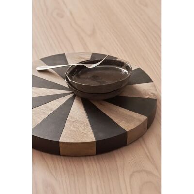 Ellos Grow Stripe Mango Tre Serveringsfat - 38cm - Svart Ellos Grow Stripe Mango Tre Serveringsfat - 38cm - Svart
