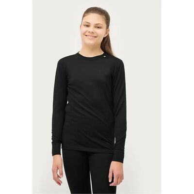 Áhkká Merino Wool UW LS Tee Kids - Svart - Termoundertøy Áhkká Merino Wool UW LS Tee Kids - Svart - Termoundertøy