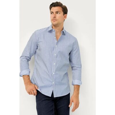 Ellos Yale Easy Iron Blå XL Herrskjorta - Klasisk passform, Knappmanschetter, Bakstycke med två veck Ellos Yale Easy Iron Blå XL Herrskjorta - Klasisk passform, Knappmanschetter, Bakstycke med två veck