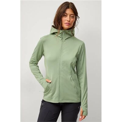 Áhkká Power Fleece FZ Hoodie - Grøn - Hættetrøje Áhkká Power Fleece FZ Hoodie - Grøn - Hættetrøje