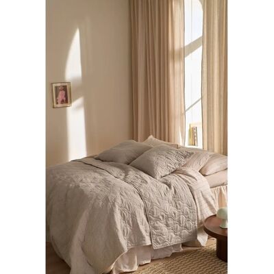 Ellos Home - Elly Quiltet Beige Sengetæppe - 3 Størrelser Ellos Home - Elly Quiltet Beige Sengetæppe - 3 Størrelser