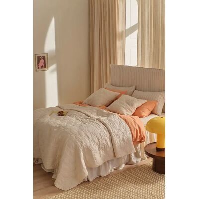 Ellos Home - Quiltet genanvendt linned- og bomuldsdynevarpe - Hvid - 180x260 Ellos Home - Quiltet genanvendt linned- og bomuldsdynevarpe - Hvid - 180x260