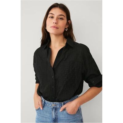 Ellos Collection Modell 34 Oversized Svart Skjorta - Skjorta Ellos Collection Modell 34 Oversized Svart Skjorta - Skjorta