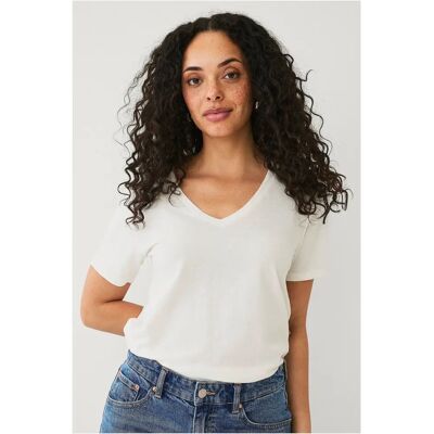 Ellos Collection - V-ringad bomull T-shirt - Vit Ellos Collection - V-ringad bomull T-shirt - Vit