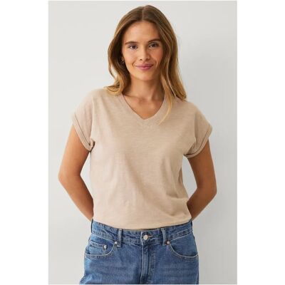 Ellos Collection - Topp med V-hals - Beige 34 - Top Ellos Collection - Topp med V-hals - Beige 34 - Top