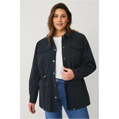 Ellos Plus collection - Bomuldstwill cargojakke - Sort - 44/46 Ellos Plus collection - Bomuldstwill cargojakke - Sort - 44/46