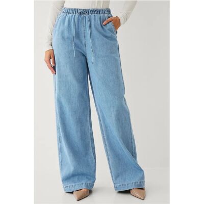 Ellos Collection - Blå jeans med snøring - Kvinner Ellos Collection - Blå jeans med snøring - Kvinner