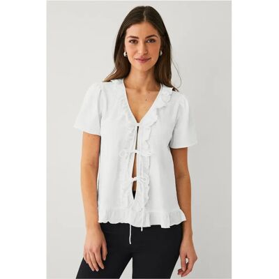 Ellos Collection - Top Alissa - Hvid - V-hals - 58cm - Top Ellos Collection - Top Alissa - Hvid - V-hals - 58cm - Top