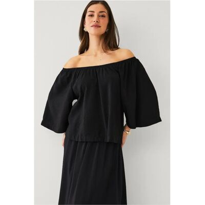 Ellos Collection - Off-Shoulder Bluse - Sort - Bluse Ellos Collection - Off-Shoulder Bluse - Sort - Bluse
