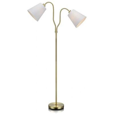 Lampa podłogowa Markslöjd Modena - 2 źródła światła mosiądz i biały - Lampa podłogowa Lampa podłogowa Markslöjd Modena - 2 źródła światła mosiądz i biały - Lampa podłogowa